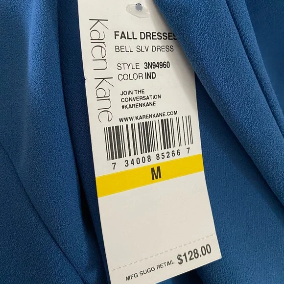 karen Kane New with Tag attached blue v-neck size M - Picture 6 of 8